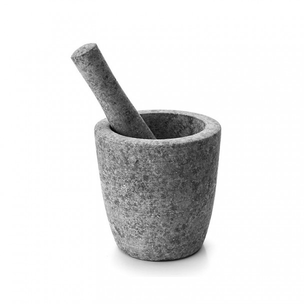 Mortier en Granit 11x11 cm avec la Main