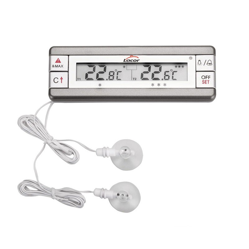 Thermomètre numérique Double Alarme pour Réfrigérateur/Congélateur