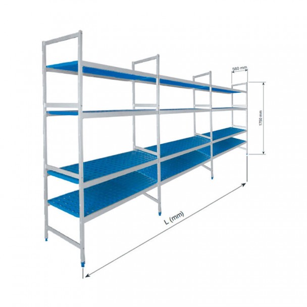 Rayonnage modulaire Triple 12 Étagères en Bas à 560 mm Hauteur 1750 mm