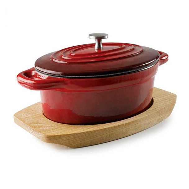 Cocotte Ovale avec Couvercle, Rouge Magma